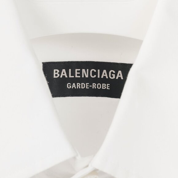 Balenciaga White Oversized Cotton Poplin Raw-Cut Shirt - Picture 8 of 13